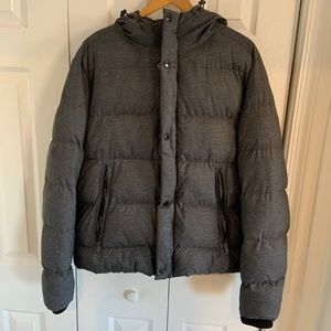 H&M Gray Hooded Puffer Coat Men’s Medium